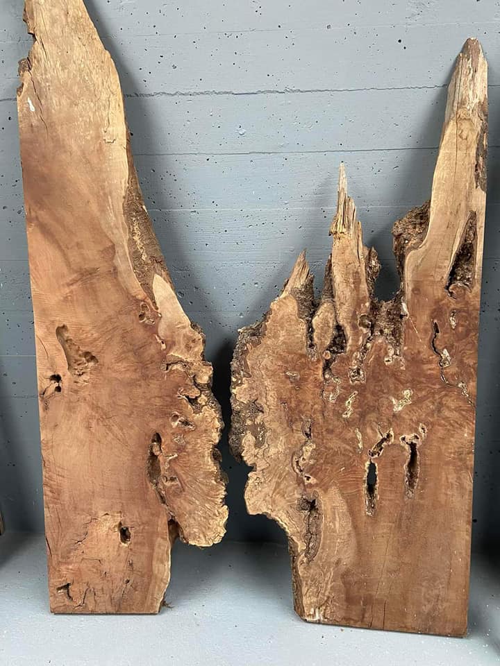 Myrtle Burl Coffee Table with Resin Detail