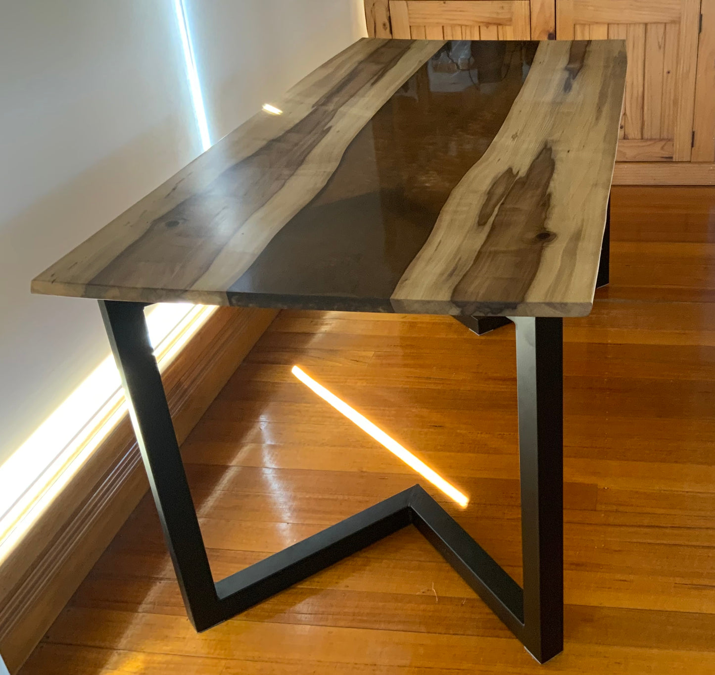 Black Heart Sassafras Resin River Dining Table