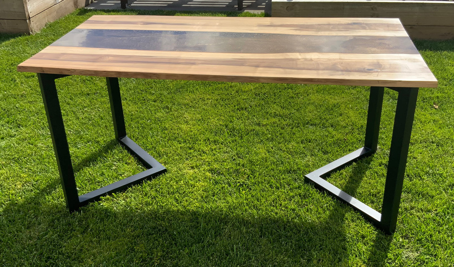 Black Heart Sassafras Resin River Dining Table