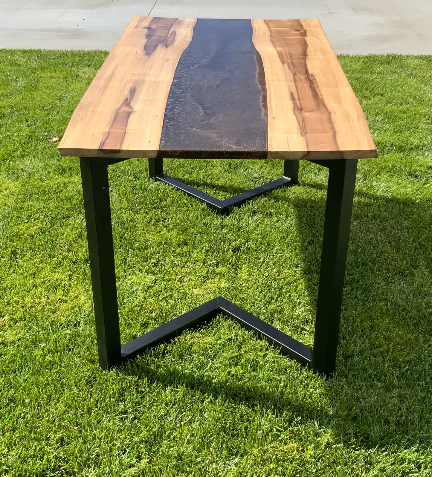 Black Heart Sassafras Resin River Dining Table