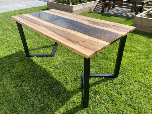 Black Heart Sassafras Resin River Dining Table