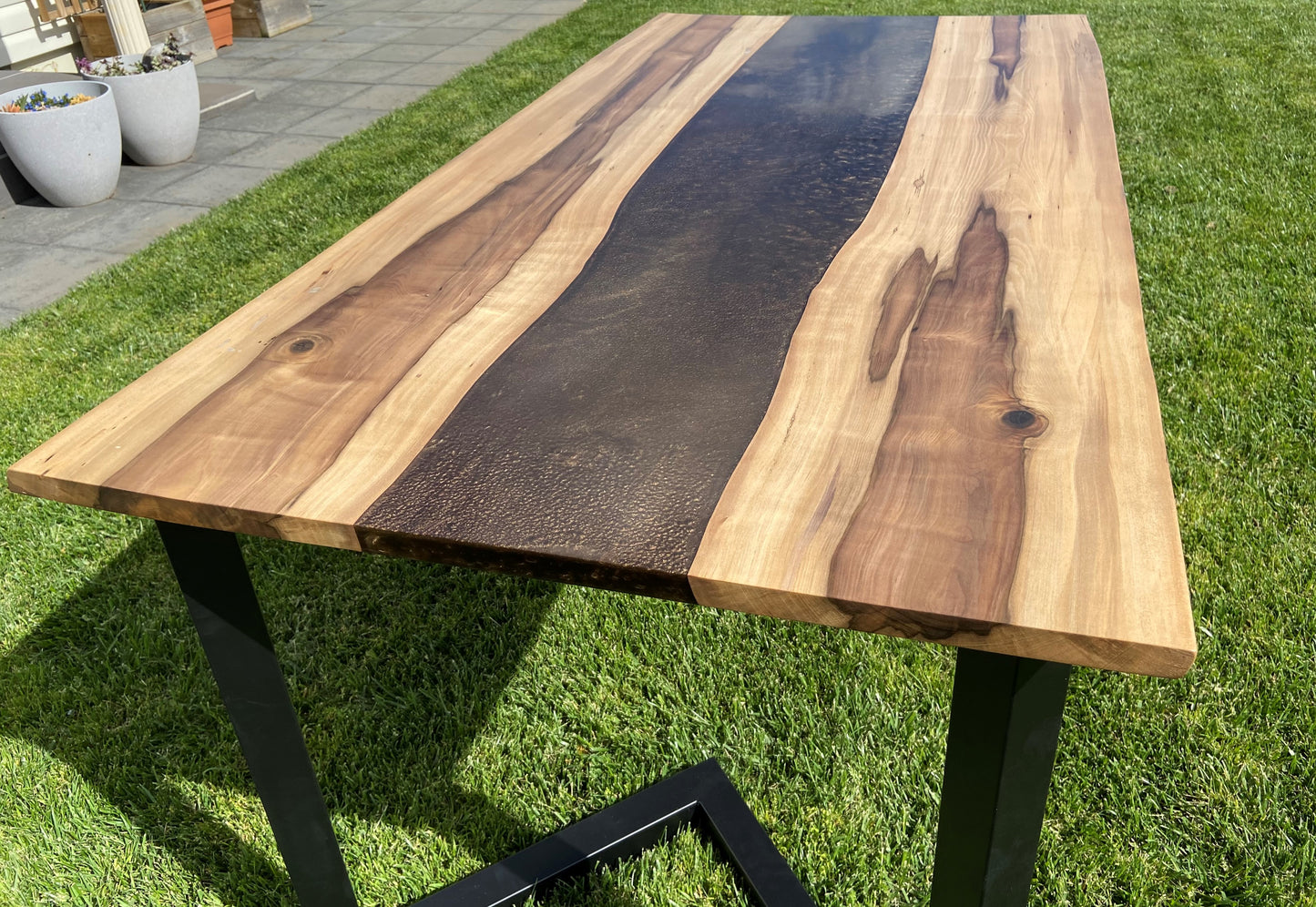 Black Heart Sassafras Resin River Dining Table
