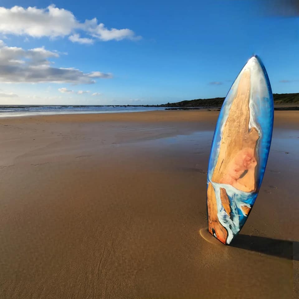 Myrtle and Resin Decorative Surf Board