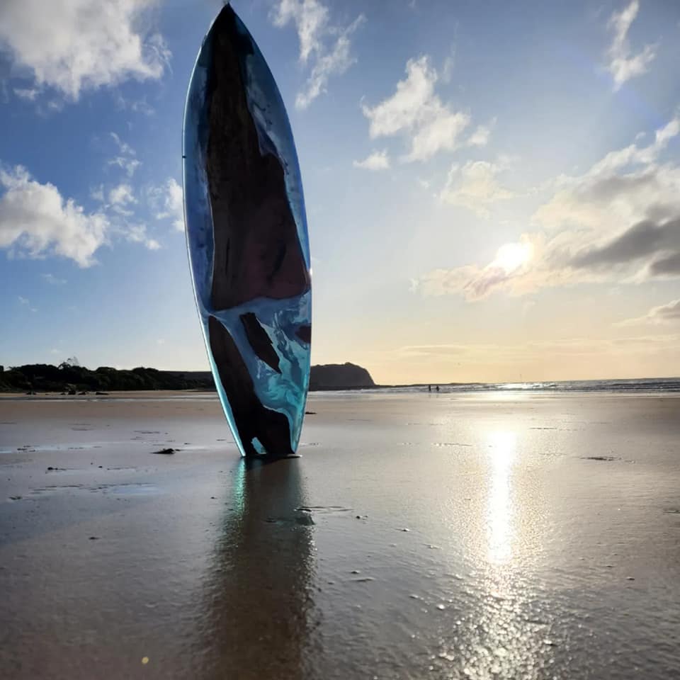 Myrtle and Resin Decorative Surf Board